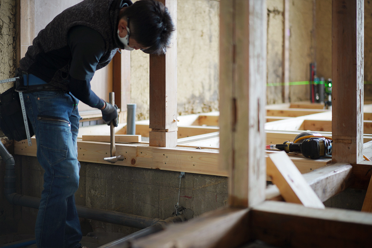 京都の大山崎で建築木工事がはじまりました。
